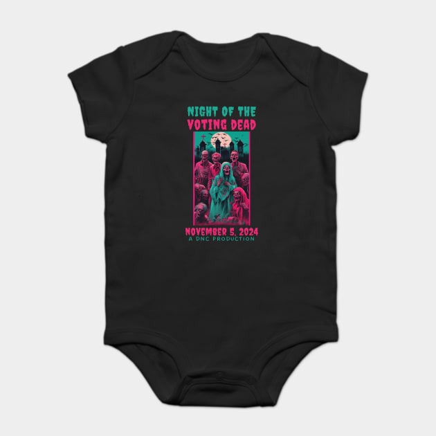 Funny Conservative Election 2024 Night of the Voting Dead Baby Bodysuit by QuirkyQuest Creations